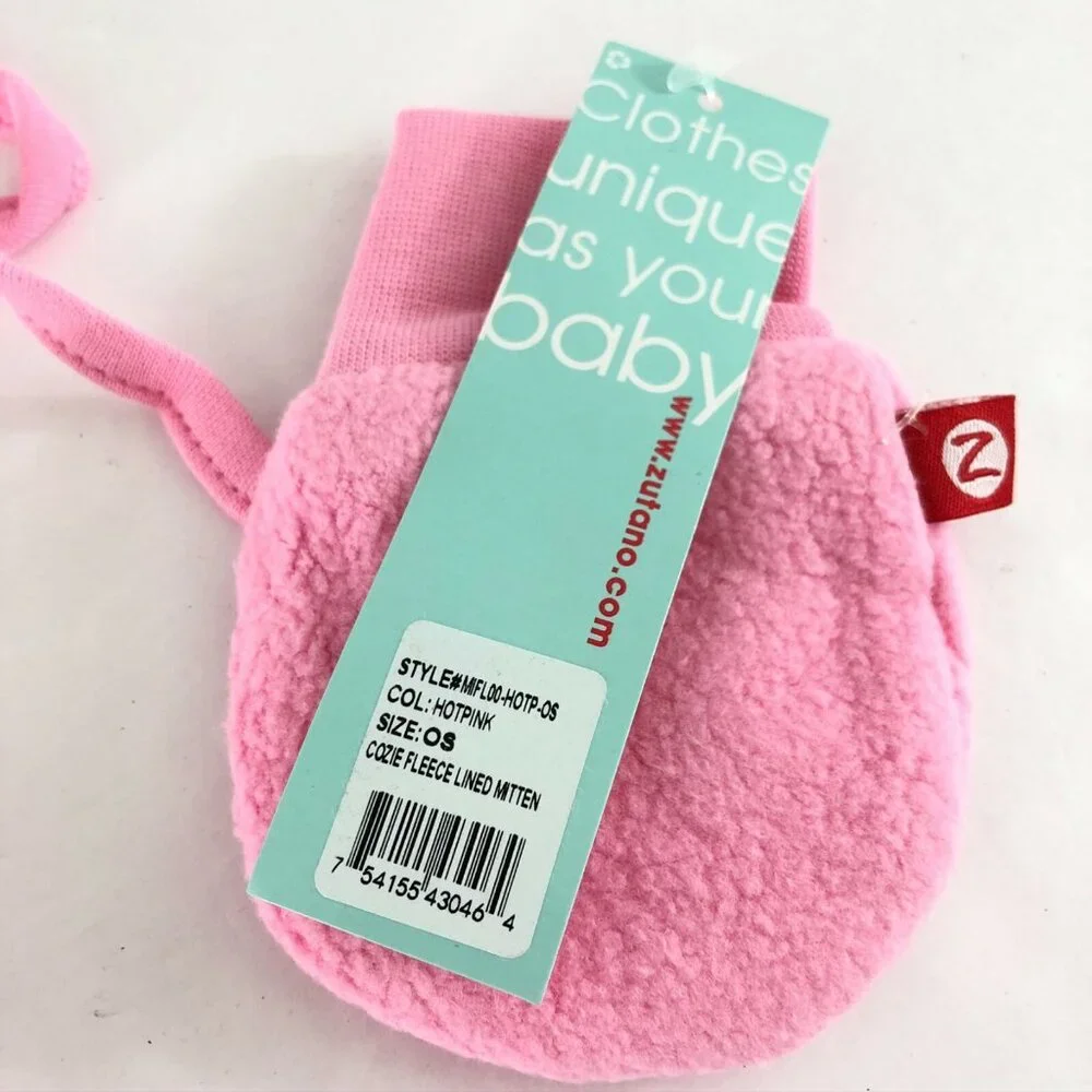 Zutano Baby Girls Mittens Fleece Winter Soft Pink One Size